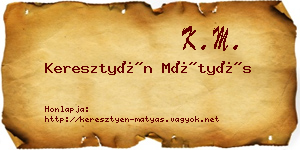 Keresztyén Mátyás névjegykártya